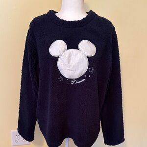 Disney faux fur sleep shirt navy white